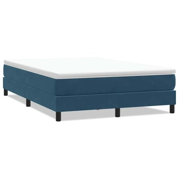 vidaXL Boxspring zonder matras fluweel donkerblauw 160x210 cm