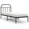 vidaXL Bedframe met hoofdbord metaal zwart 75x190 cm