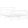 vidaXL Bedframe met hoofd- en voeteneinde metaal wit 140x200 cm