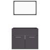 vidaXL 2-delige Badkamermeubelset bewerkt hout grijs