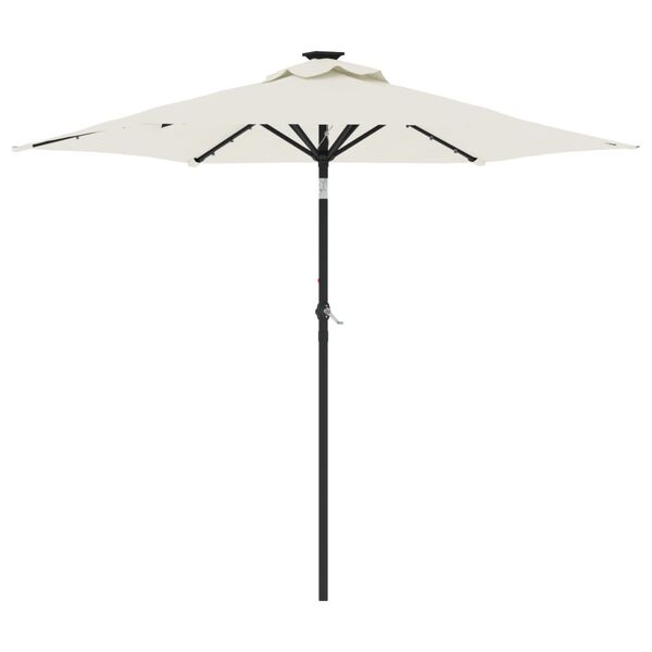 vidaXL Parasol met LED's en stalen paal 225x225x212 cm wit