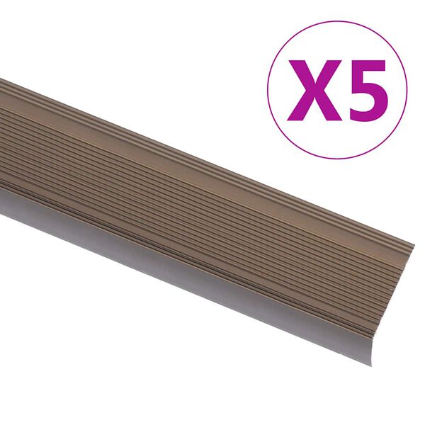 vidaXL Trapneuzen L-vormig 5 st 90 cm aluminium bruin