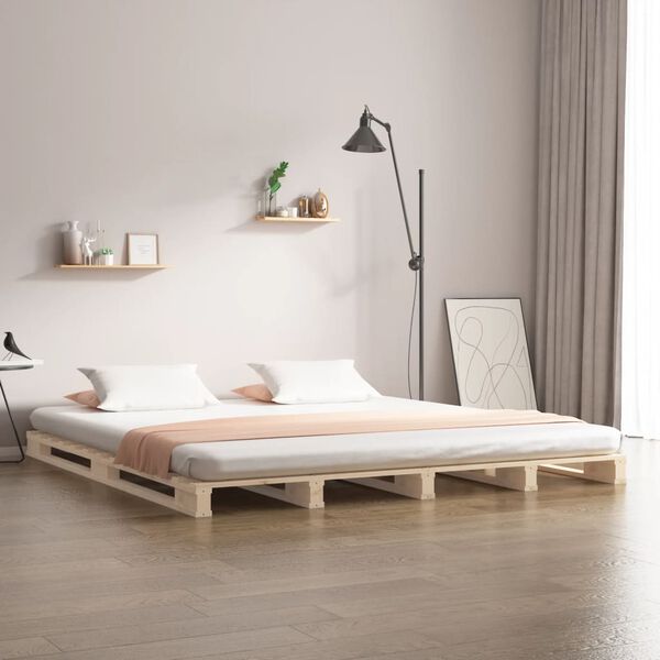 vidaXL Palletbed massief grenenhout 120x190 cm
