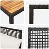 vidaXL Tuin eettafelset 5 pcs Zwart poly rattan