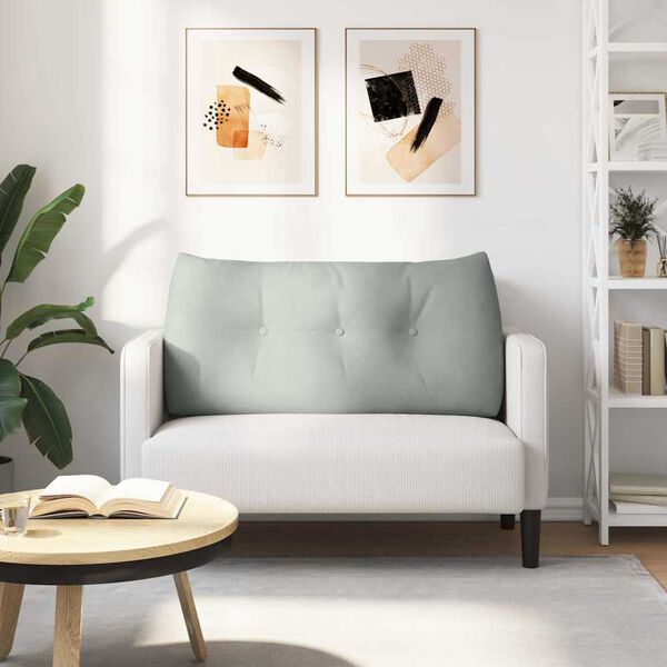 vidaXL Rugkussen Lichtgrijs 100 x 24 x 50 cm Fluweel