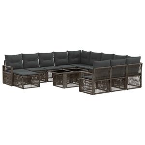 vidaXL Tuinbankenset 13 st Grijs en Donkergrijs 100 x 55 x 73 cm