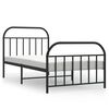 vidaXL Bedframe met hoofd- en voeteneinde metaal zwart 100x190 cm