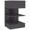 vidaXL Nachtkastje 40x35x65 cm bewerkt hout hoogglans grijs