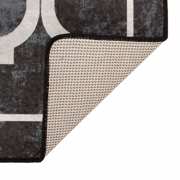 vidaXL Vloerkleed wasbaar anti-slip 160x230 cm zwart en wit