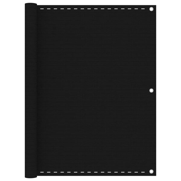 vidaXL Balkonscherm 120x600 cm HDPE zwart