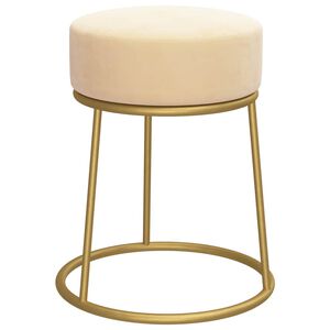 vidaXL Hocker rond fluweel abrikooskleurig