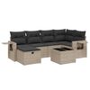 vidaXL 7-delige Loungeset met kussens poly rattan grijs