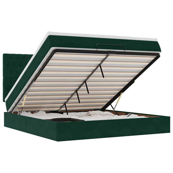 vidaXL Ottoman bed met matrassen en LED's 180x200cm fluweel