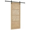 vidaXL Schuifdeur 86 x 211 cm Massief grenenhout Naturel en Zwart