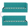 vidaXL Hoekbedframe met hoofdeinde Turquoise 80 cm x 200 cm Fluweel