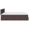 vidaXL Bed poef met matras en LED's stof 180x200 cm donkerbruin