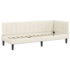 vidaXL Hoekbedframe met hoofdeinde Crème 80 x 200 cm Fluweel