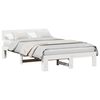 vidaXL Bedframe met hoofdeinde Wit 135 x 190 cm Massief grenenhout