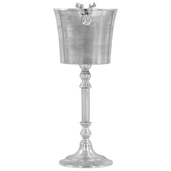 vidaXL Champagnekoeler 39x29x71 cm massief aluminium zilverkleurig