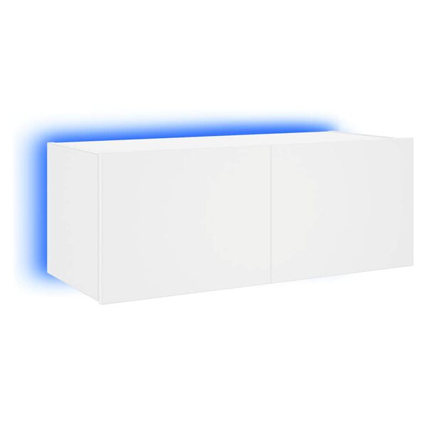 vidaXL Tv-wandmeubel met LED-verlichting 80x35x31 cm wit
