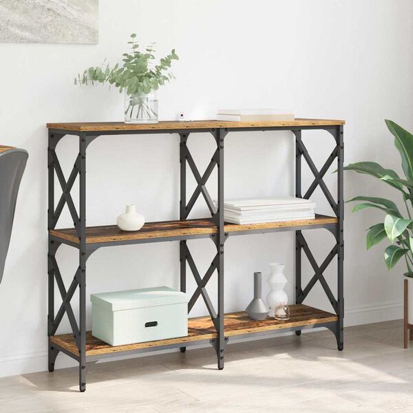 vidaXL Wandtafel Oudhout 100 x 28 x 80,5 cm Bewerkt hout