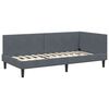 vidaXL Hoekbedframe met hoofdeinde Donkergrijs 80 cm x 200 cm Fluweel