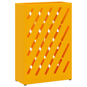 vidaXL Regen paraplu standaard Mosterdgeel 28 x 12 x 41 cm Staal
