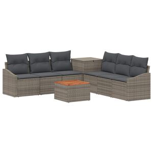 vidaXL Bankstel 8 st Grijs en Donkergrijs 55 x 55 x 37 cm