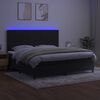 vidaXL Boxspring met matras en LED fluweel zwart 200x200 cm