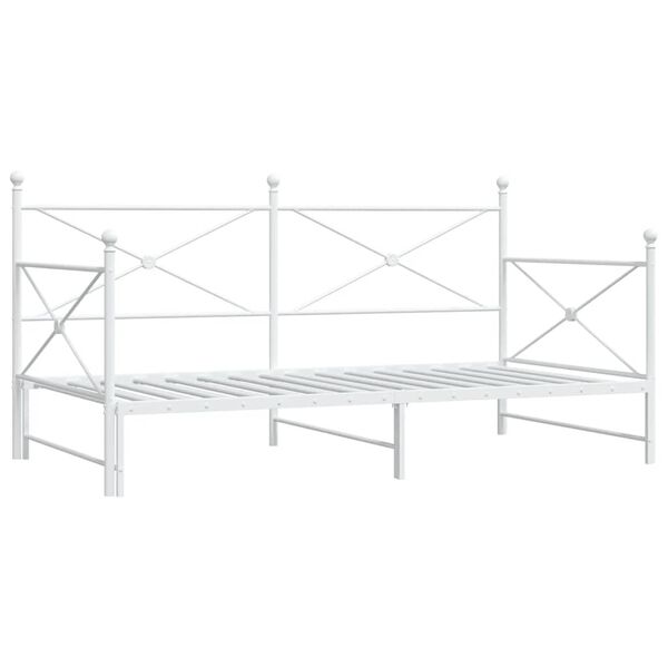 vidaXL Slaapbank met onderschuifbed zonder matras 100x190 cm staal wit