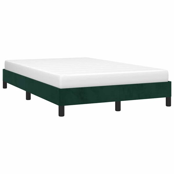 vidaXL Bedframe zonder matras 120x190 cm fluweel donkergroen