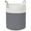 vidaXL Opbergmand &Oslash; 38x46 cm katoen grijs en wit