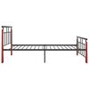 vidaXL Bedframe metaal en massief eikenhout 100x200 cm