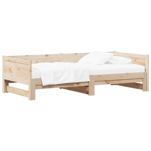 vidaXL Uittrekbare Dagbed Naturel 180 x 200 cm Massief grenenhout