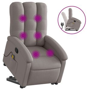 vidaXL Sta-op-massagestoel verstelbaar stof taupe