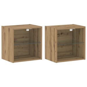 vidaXL Drijvende plank 2 pcs Bruin 40 x 28,5 x 40 cm Bewerkt hout