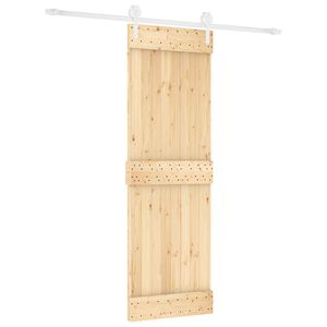 vidaXL Schuifdeur Natuurlijk en Wit 70 x 210 cm Massief Grenenhout