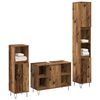vidaXL Badkamermeubelset met plank 3 pcs Oud Hout Bewerkt hout