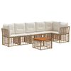 vidaXL Tuinbankenset 7 pcs Natuurlijk en Cr&egrave;me Wit poly rattan