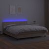 vidaXL Boxspring met matras en LED kunstleer cappuccinokleur 180x200cm