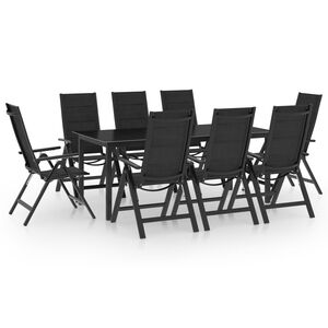 vidaXL 9-delige Tuinset aluminium antracietkleurig