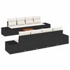 vidaXL Tuinbankenset 9 st Zwart en Cr&egrave;me poly rattan