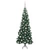vidaXL Hoek Kunstkerstboom met 300 LED Groen 180 cm PVC en Metaal