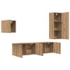 vidaXL TV-kast Wandgemonteerd 4 pcs Artisan Eiken Bewerkt hout