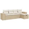 vidaXL 5-delige Loungeset met kussens poly rattan beige