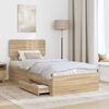 vidaXL Bedframe met hoofdeinde Sonoma Eiken 100 x 200 cm Bewerkt hout