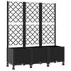 vidaXL Tuinplantbak met schutting en wielen Zwart 120 x 40 x 146 cm PP