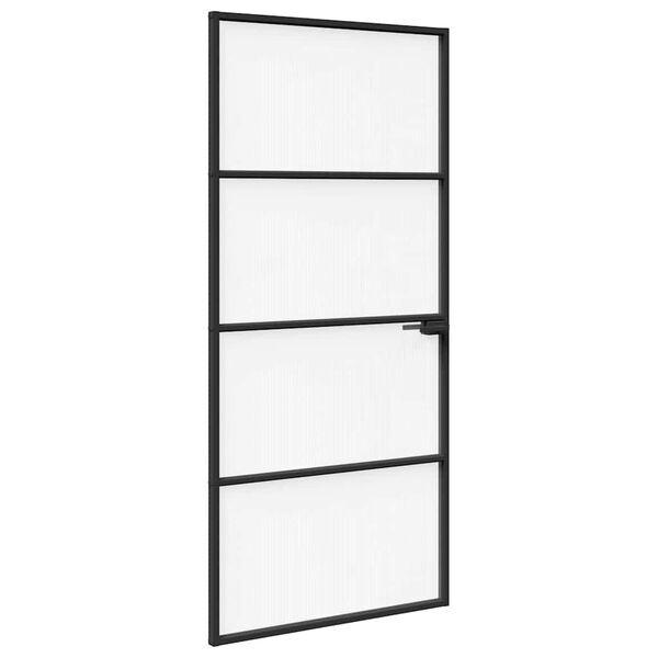 vidaXL Huisdeur 93 x 201,5 x 3,5 cm Aluminium en Gehard Glas
