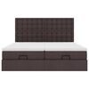 vidaXL Ottoman bed met matrassen en LED's 200x200cm stof donkerbruin