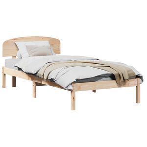 vidaXL Bedframe met hoofdeinde Naturel 90 x 190 cm Massief grenenhout